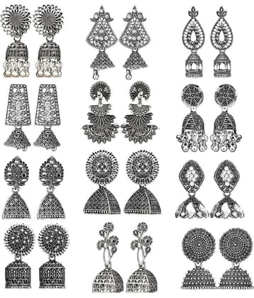 FASHION FRILL Silver Jhumki Earrings ( More Than 10 )