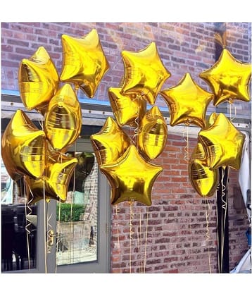 Pixelfox 10pcs-10inch-Gold Star Foil Balloons