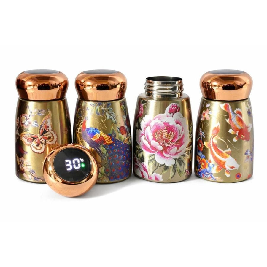Smart Temperature Display Insulated Mini Thermos Bottle with Elegant Designs