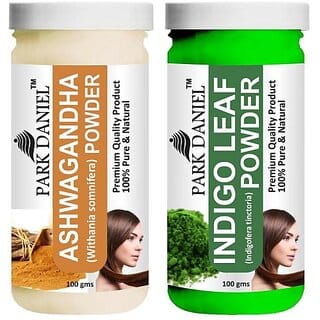 PARK DANIEL Premium Ashwagandha Powder & Indigo Leaf Powder Combo Pack of 2 Jars of 100 gms(200 gms) (200 g)