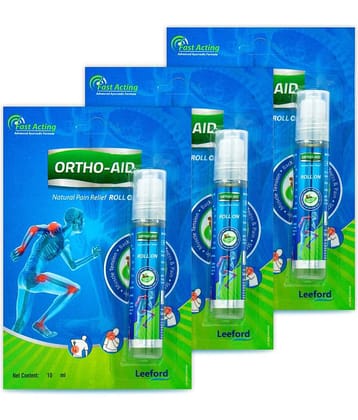ORTHOAID Pain Relief Roll-On _ Herbal Formula for Joint & Muscle Pain | Pack of 3 (10ml Each)