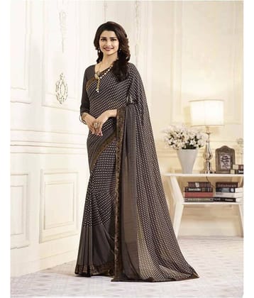 Gazal Fashions Chiffon Printed Saree With Unstitched Blouse Piece ( Multicolor )
