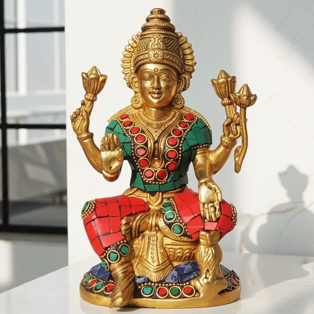 Brass Showpiece Laxmi Ji Statue (BSMAS1006 L)