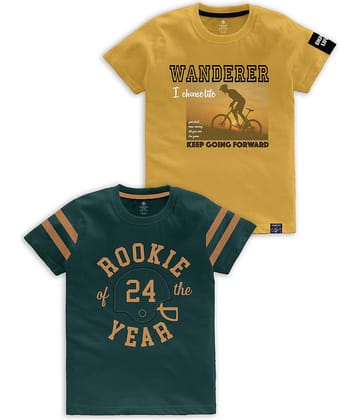 CODEZ Pack of 1 Boys Cotton Blend T-Shirt ( Multi Color )