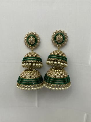 Kundan and Polka Jhumka 0064