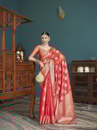 Red Banarasi  Silk Saree