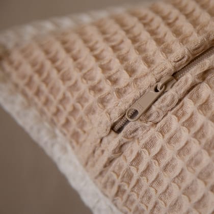 Pique Waffle Outline Cushion Cover-Pique Waffle-Natural