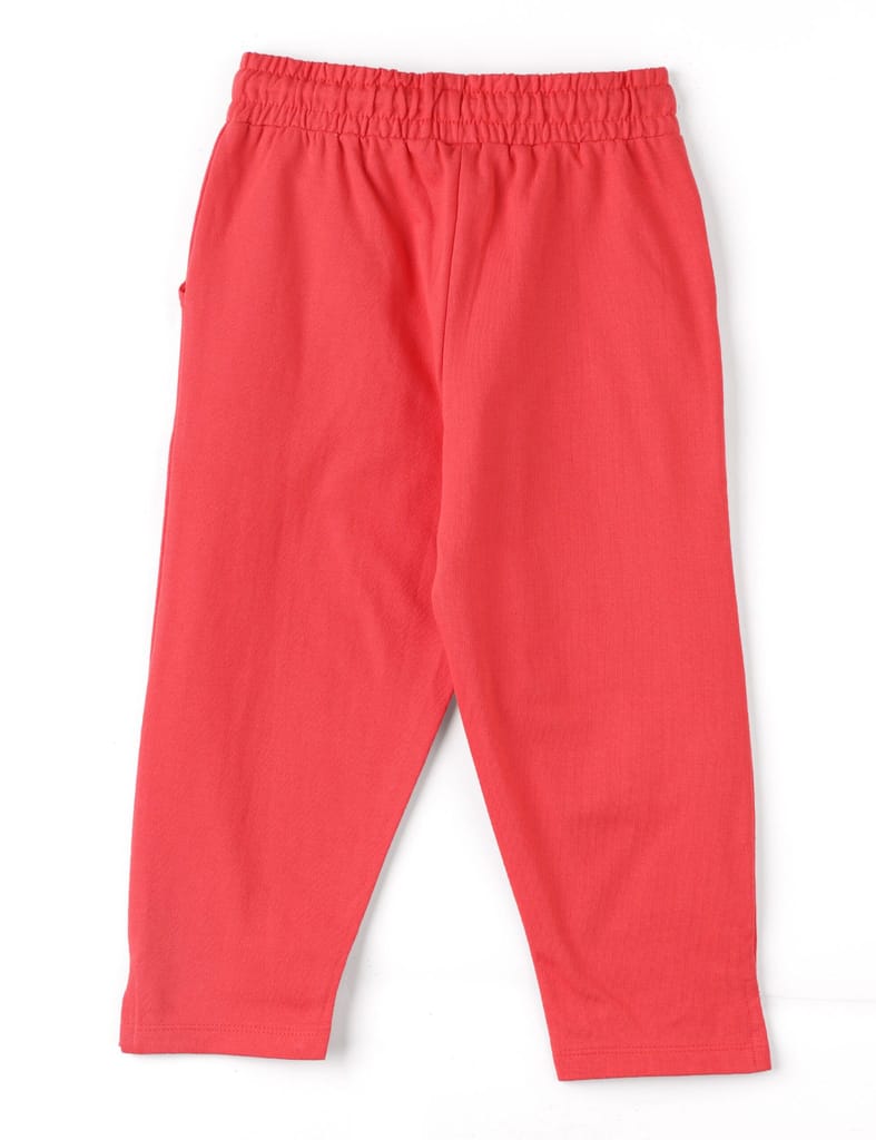Affordable Kids Girls Capri Pants Cotton French Terry Hibiscus Red Queen’s Land 2025 at ShopCirc