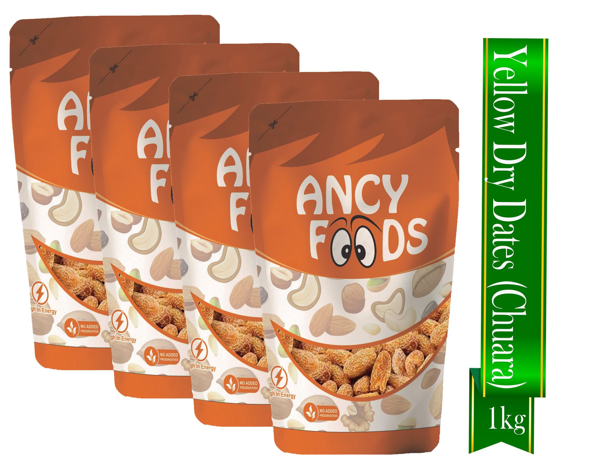 Ancy Peela Chuara 1000 Grams (250 Grams X 4) - Traditional Yellow Dry Dates | Peela Sukha Khajoor Known For Their Natural Sweetness | Widely Used in Indian Kitchens for Sweets, Kheer, and Hea