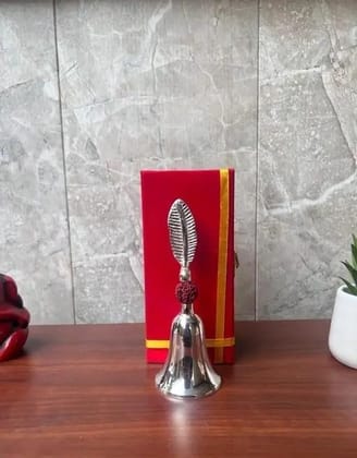 Gold Rudraksha Silver Prayer Bell| For Home, Idols, Pooja, Mandir Hangings| Temple Ghanti For Home Decoration