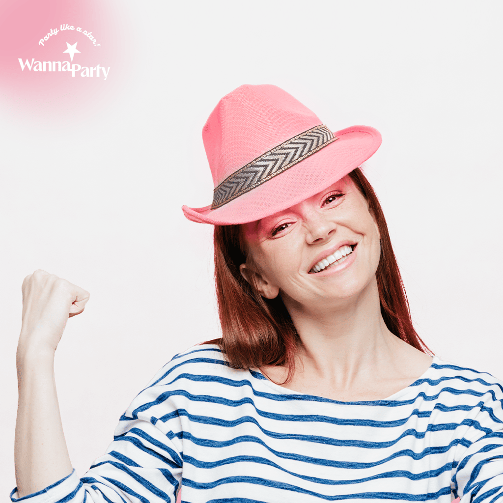 Fedora Hat Neon Pink