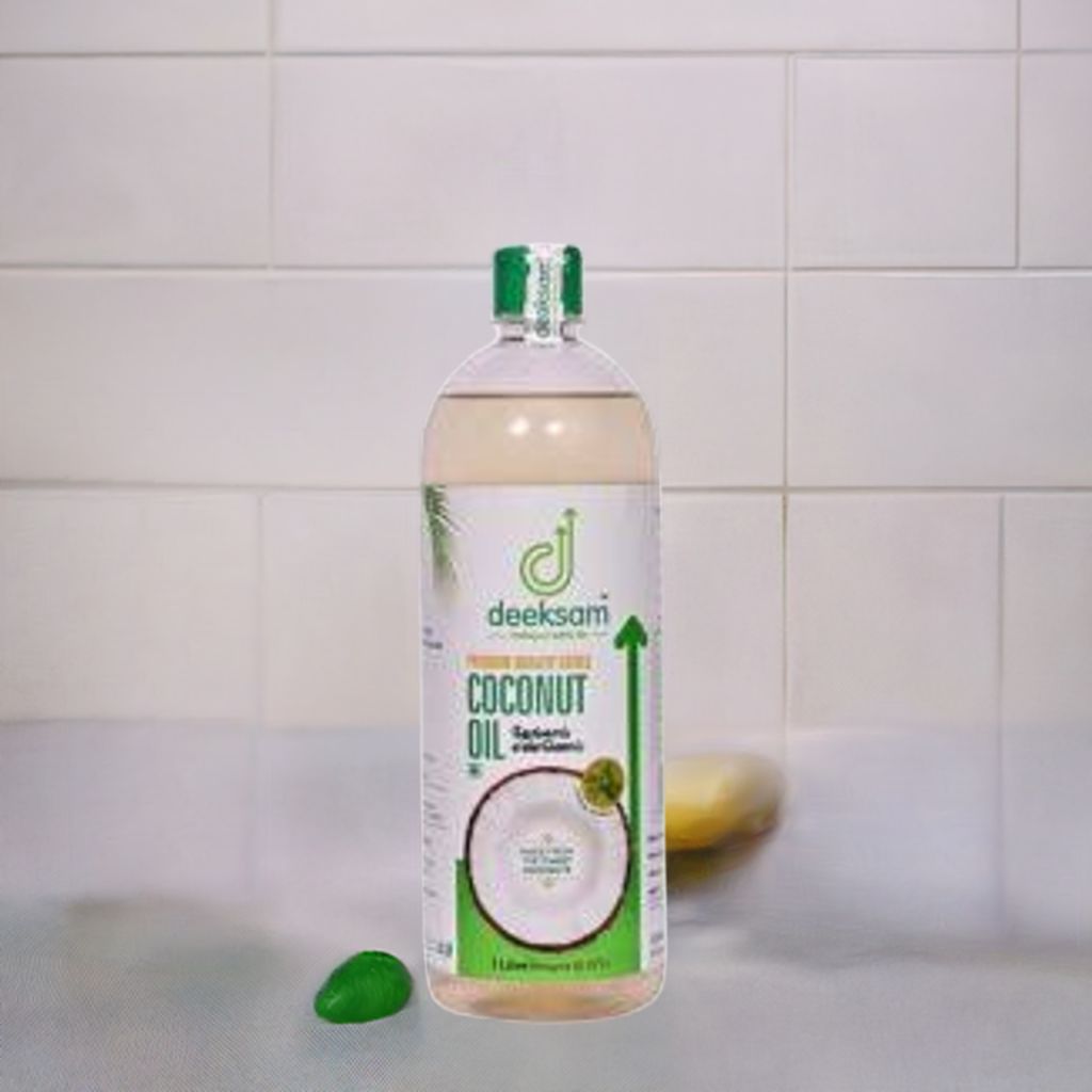 DEEKSAM WOOD PRESSED COCONUT OIL |UNREFIND OIL|CHEKKU OIL|MARACHEKKU OIL|GHANI Coconut Oil PET Bottle (2 x 500 ml)