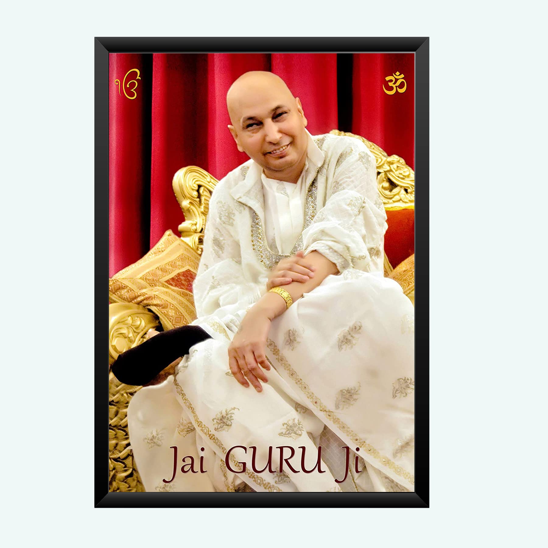 NOKKES Guru ji Best Poster Photo With Frame For Home Bedroom Living room office Photo Frame Size 8X12 In_24