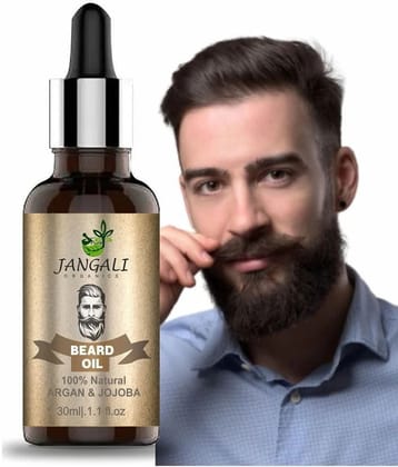PURE Jangali ORGANICS Lite Beard and Moustache Oil, 30 ml | Non-Sticky, Light Beard Oil