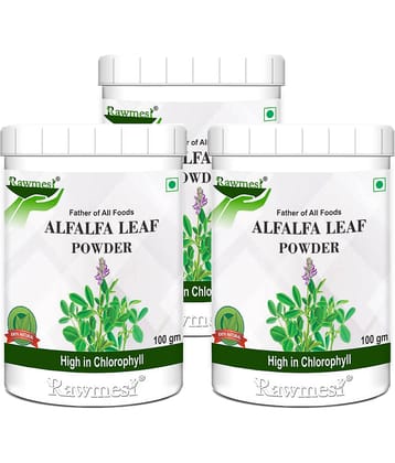 rawmest Alfalfa Leaf Powder 300 gm Minerals Powder Pack of 3