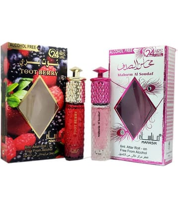 MANASIK TOOT BERRY &  MAHSEM AL SOUDAF Concentrated   Attar Roll On 6ml .  ( COMBO SET )