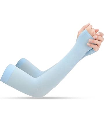 Mahek Accessories - Blue Self Design Riding Sleeves ( Single Set )