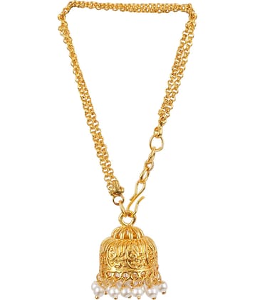 One Gram Gold Plated Ethnic Pearl Jhumki Adjustable Bracelet for Women and Girls.