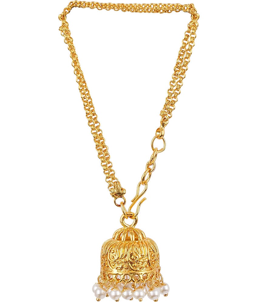 One Gram Gold Plated Ethnic Pearl Jhumki Adjustable Bracelet for Women and Girls.