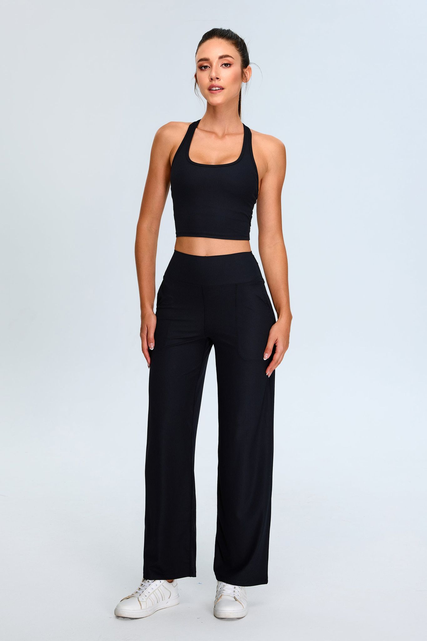 Lino Noir Halter Top