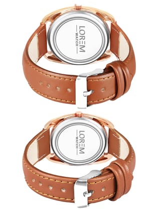 LOREM Stylish Dial Analog Watch Set for Lovely Couple-UF
