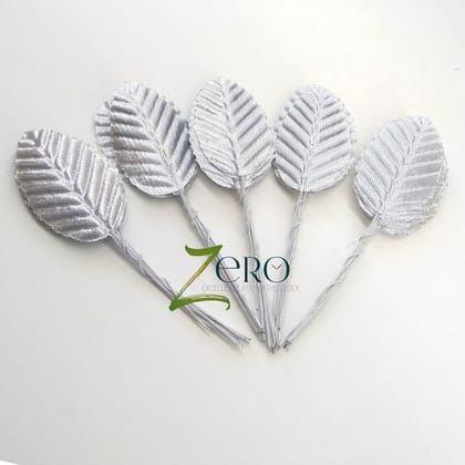 Bunch of 10 Pcs Hand Made Fabric Leaves - Green Color