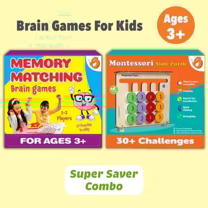 Brain Boost Toy Combo | Memory Game + Montessori Puzzle for Kids 3+ Years