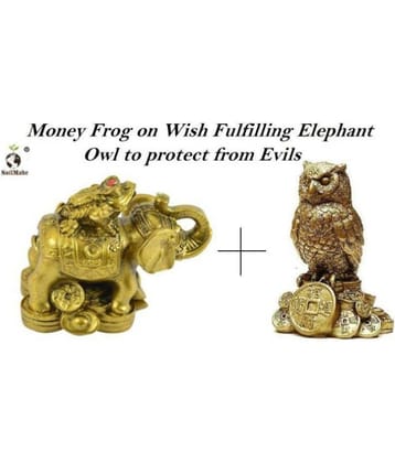 Combo of Wish Fulfilling Elephant with Money Frog and Owl