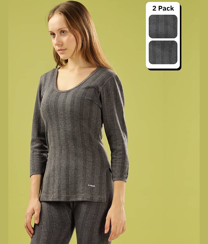 Dollar Ultra Cotton Thermal Tops - Grey Pack of 2
