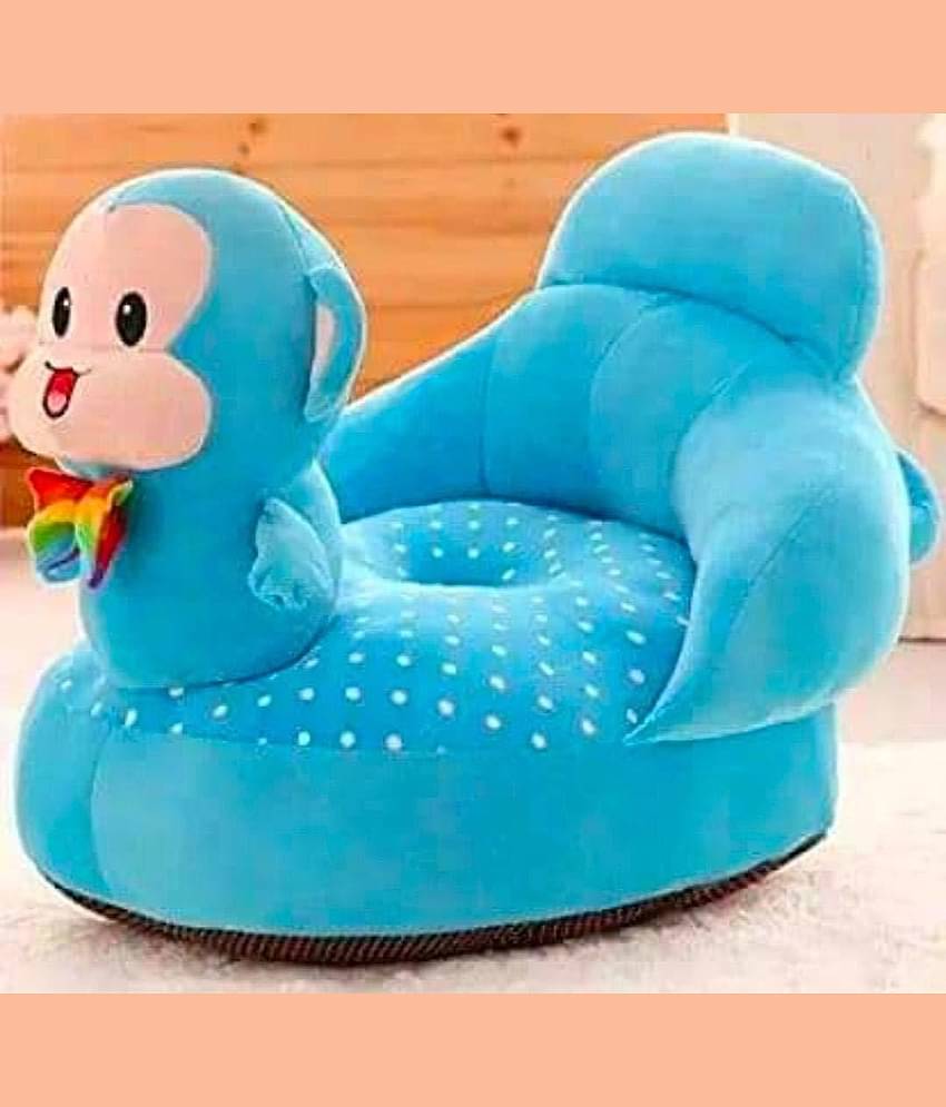 KIDS WONDERS Imported Velvet Kids Sofa Comfortable Soft Plush Cushion Sofa Seat | Rocking Chair for Kids (Sky Blue)