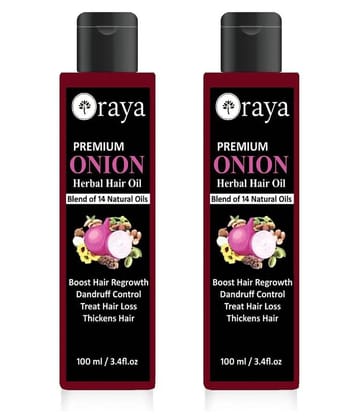 ORAYA ONION Hair Oil Blend 14 Natural Oil For Hair Growth- 100 ml Pack of 2