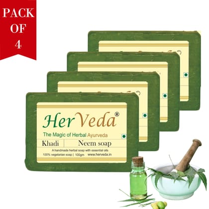 HerVeda Neem handmade Soap pack of 4