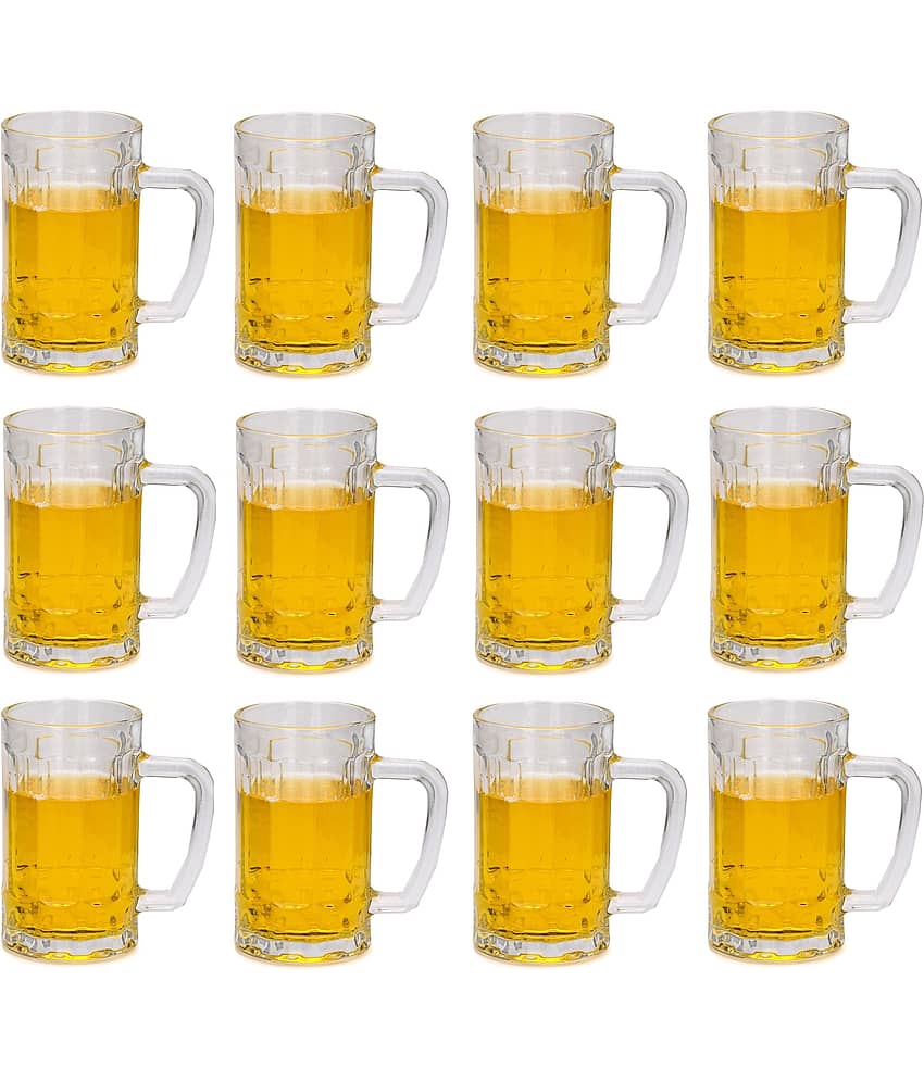 Somil Beer Mug Glasses Set,  400 ML - (Pack Of 12)