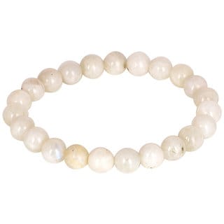 KESAR ZEMS Natural Off White Moon Stone Stretchable Bracelet Wrist Stylish Band  For Unisex  10 x 2 x 1 CM Off White.