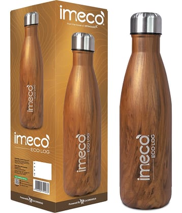 IMECO ECO LOG Water Bottle Brown Brown Stainless Steel Water Bottle 500 mL ( Set of 1 )
