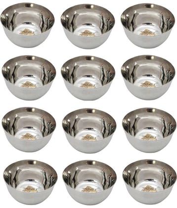 A & H ENTERPRISES - Heavy Sabzi Bowl /Katori LASER Stainless Steel Cereal Bowl 200 mL ( Set of 12 )
