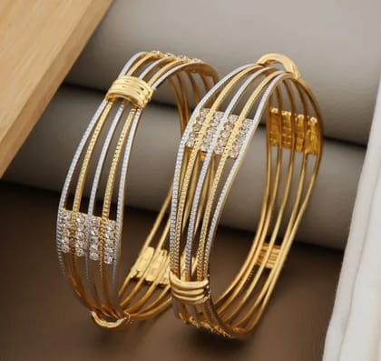 Sparkling Gold & Silver Diamond Bangles for Modern Elegance and Crafted for Sophistication
