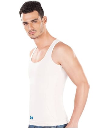Dermawear Pack of 1 Cotton Blend Sleeveless Vest For Men ( White )