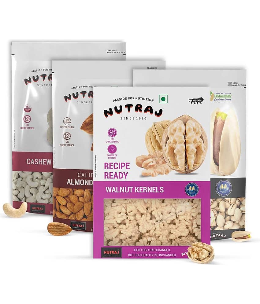 Nutraj Dry Fruits Combo Pack 1 Kg (Roasted Salted Pistachios 250g, California Almondas 250g, Walnut Kenrels 250g, Cashew 250g)
