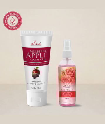 ALNA Mulberry Apple Face Wash 75ml with Rose Water 100ml , Pack of 2