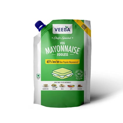 Veeba Eggless Mayonnaise I Veg Mayonnaise I 100% Vegetarian Mayo I Extra Creamy And Delicious I Rich And Thick Texture I Dip, Spread And Dunk, (875 Grams)