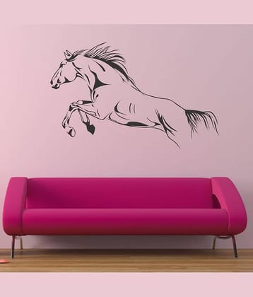 Asmi Collection Beautiful Running Horse Wall Sticker ( 65 x 100 cms )
