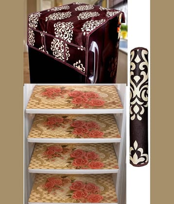 Revexo PVC Abstract Fridge Mat & Cover ( 40 32 ) Pack of 6 - Multicolor