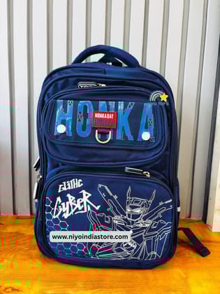 NIYO TOYS Green and Blue Backpack 16 Inch - Stylish School Bag-Blue