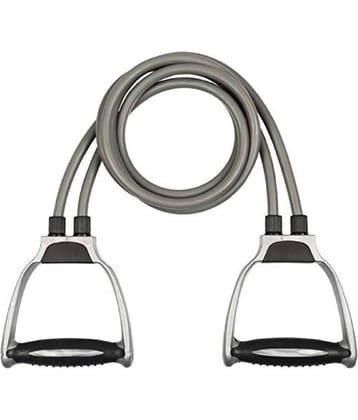 Double Toning Resistance Tube Pull Rope Elastic Rubber Exercise Band for Stretching, Workout, Home Gym and Toning with Heavy Quality D Shaped Handles