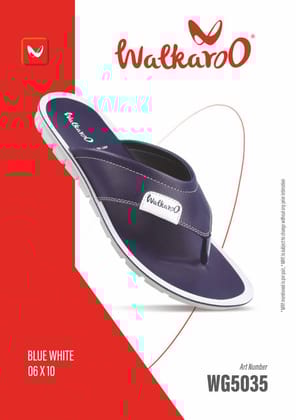 Walkaroo WG5035 Blue White No 3 Boys Slipper