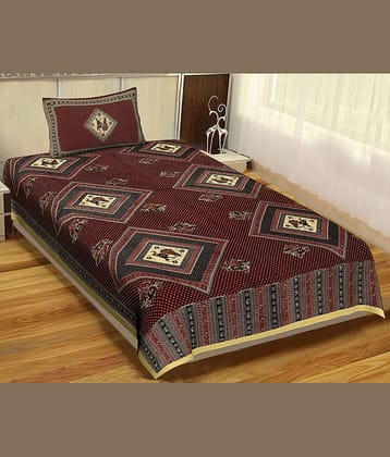 Uniqchoice Cotton Single Bedsheet ( Maroon )