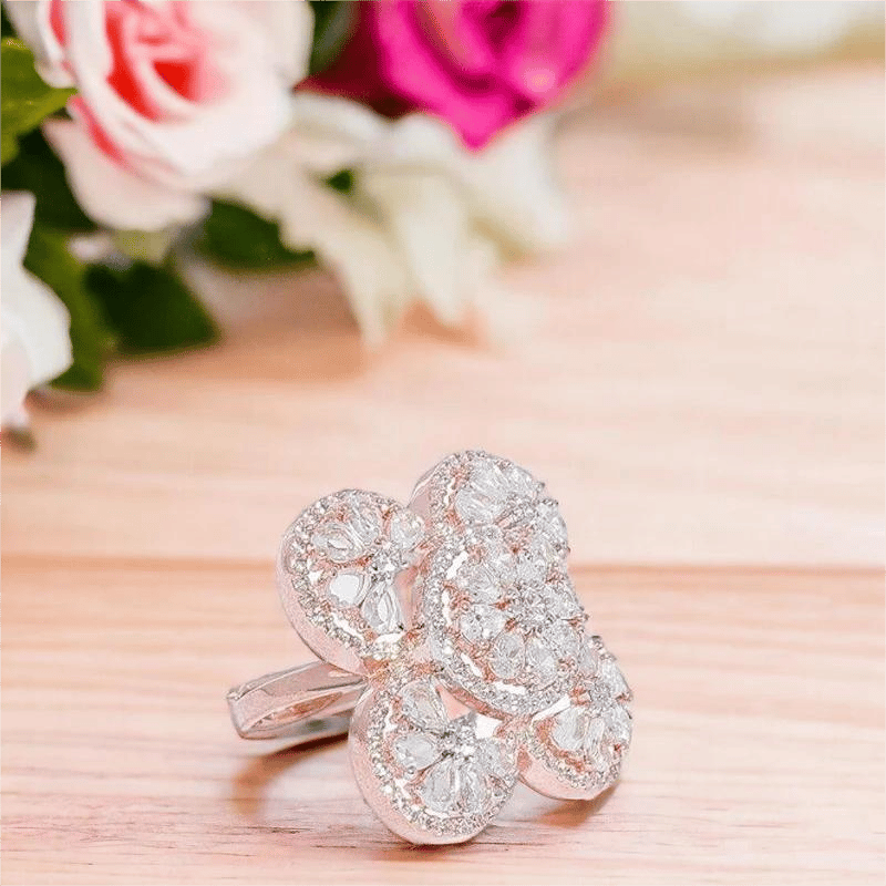 Women Rose Gold-Toned Handcrafted Finger Ring