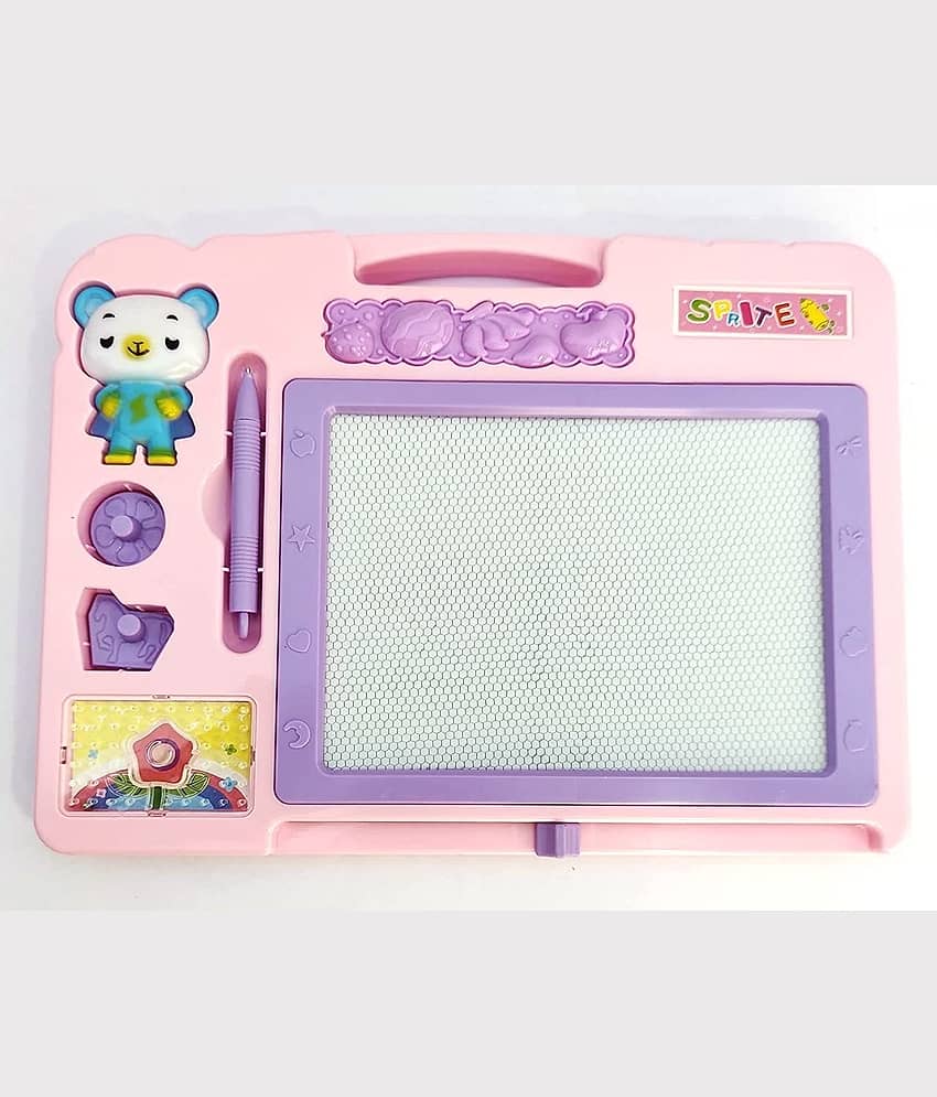 JELLIFY Combo of 2-in-1 Double Sided Magnetic Slate Whiteboard Blackboard with Chalk