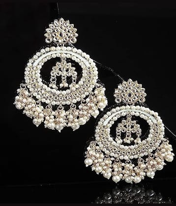 Padmavati Bangles Maroon Chandbalis Earrings ( Pack of 1 )